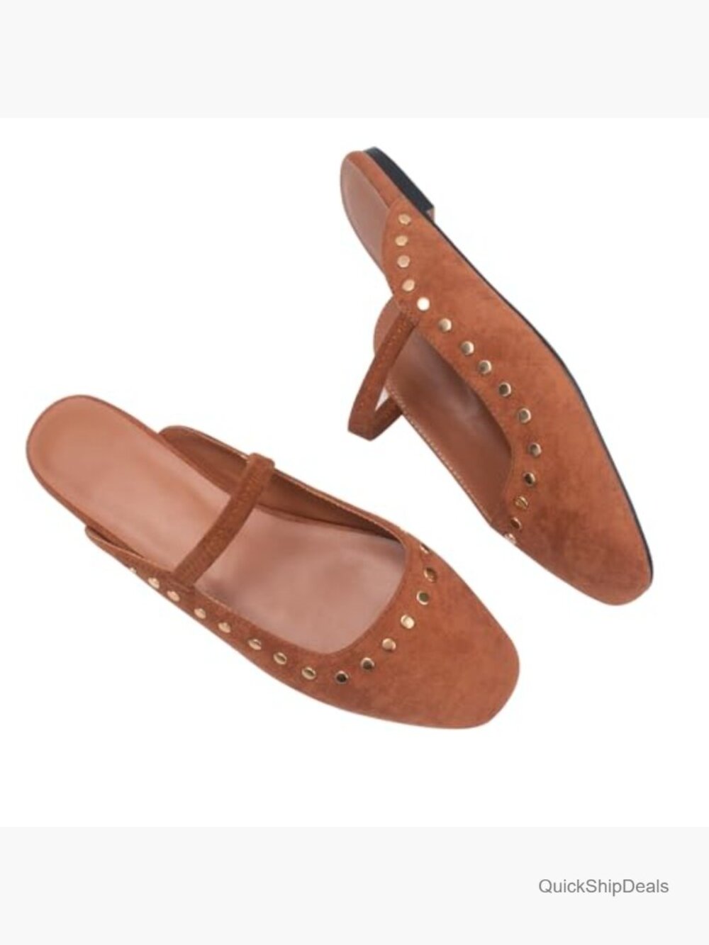 Square Toe Mary Jane Flats Slip on Dressy Casual Slide Low Heel Backless Loafer - Picture 4 of 6